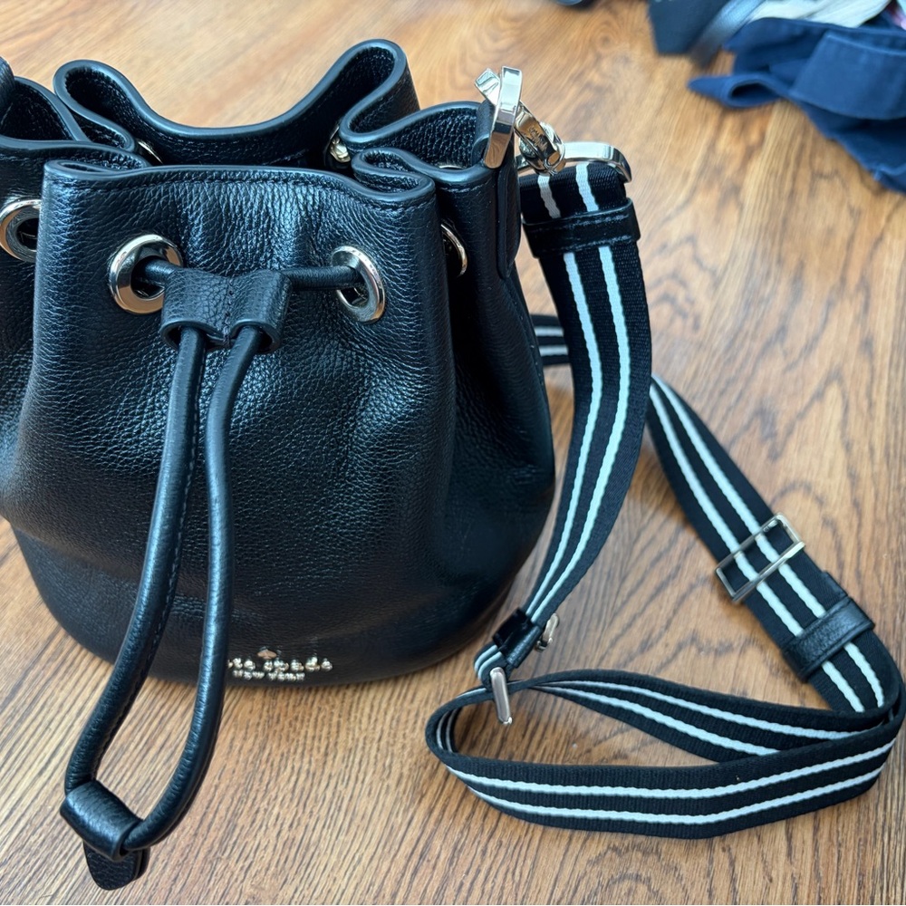 Kate Spade Black Bucket Bag Cross body strap